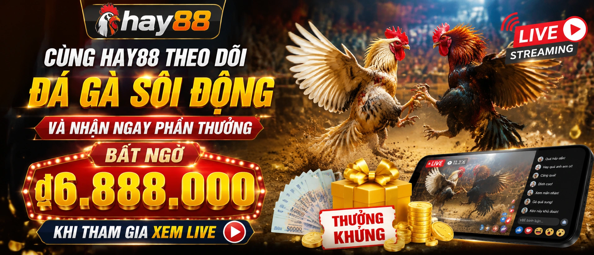Màn hình Đá Gà online tối ưu mobile